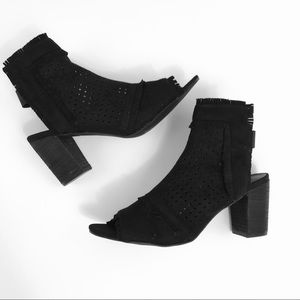 *Sold* Slide Heeled Sandal Black Suede, All Sizes